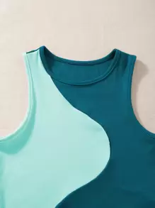 SHEIN Unity Color Block Ribbed Knit Tank Top - Multicolor - View 4