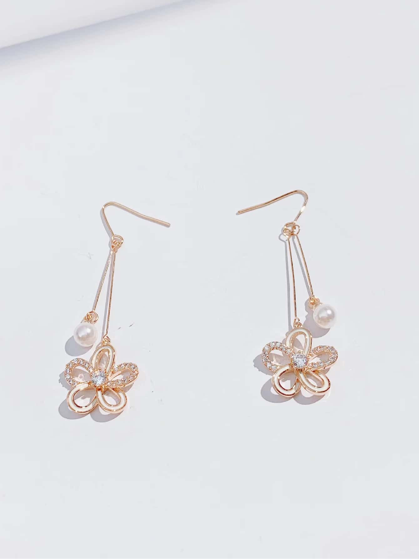 Discover more than 80 rose gold flower drop earrings latest 3tdesign