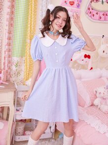 ワンピース Lumignon Candy check panel zip dress Lumignon Candy check panel zip dress