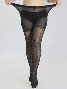 Medias con estampado de animal - Negro - Ver 2