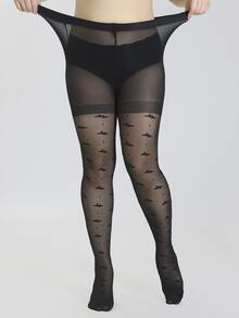 Medias con estampado de animal - Negro - Ver 5