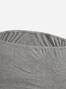 SHEIN Tall Top tubo corto unicolor - Gris - Ver 4