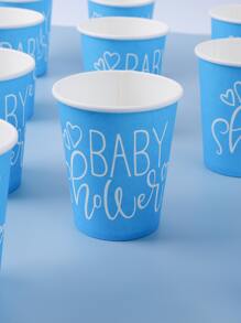 10 piezas Taza desechable con estampado de letra - Multicolor - Ver 2