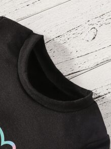 Bebé niño Camiseta con estampado de dibujos animados - Negro - Ver 3