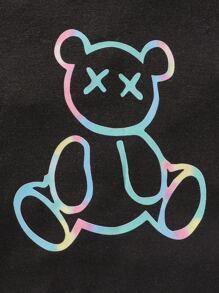 Bebé niño Camiseta con estampado de dibujos animados - Negro - Ver 4