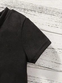 Bebé niño Camiseta con estampado de dibujos animados - Negro - Ver 5