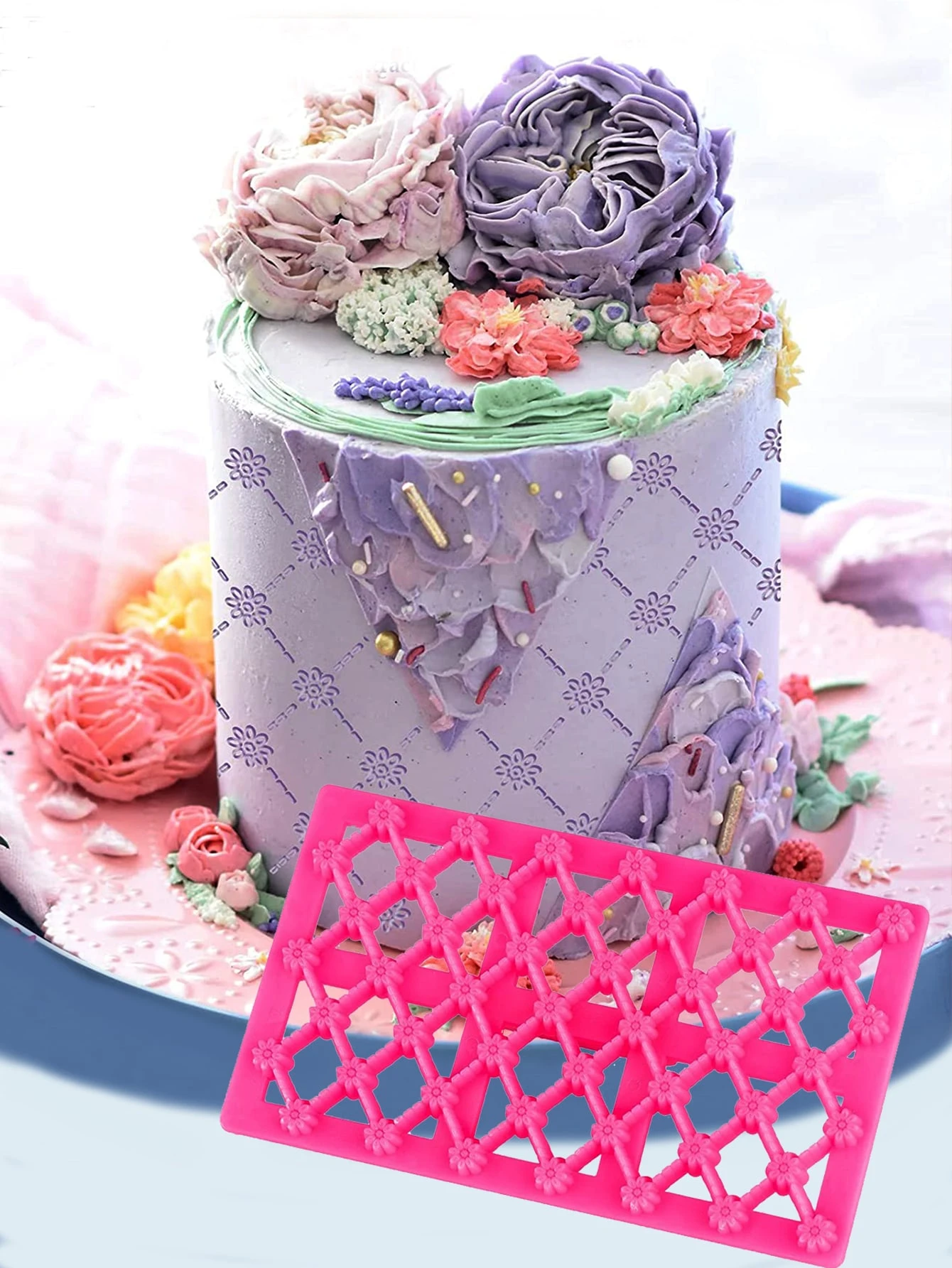 1個 花デザイン ステンレス ケーキ型