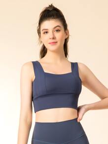 shelf bra transpirable suave deportivo - Azul Marino - Ver 4