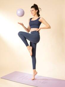 shelf bra transpirable suave deportivo - Azul Marino - Ver 5