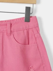 Raw Hem Ripped Shorts
