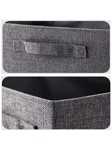 1pc Pants Storage Box, Grey Linen Clothes Storage Box, Clothing Organizer For Home - Grey - View 4