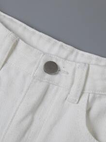 Boys Slant Pocket Straight Leg Jeans - White - View 3