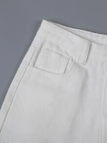 Boys Slant Pocket Straight Leg Jeans - White - View 4