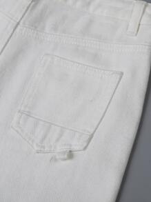 Boys Slant Pocket Straight Leg Jeans - White - View 5