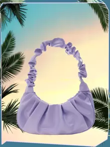 Minimalist Ruched Bag - Purple - View 1