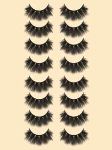 MAGEFY 8入組漸層厚假睫毛連托盤,手工長卷曲十字交叉自然假麝香睫毛 - 黑色 - 查看 5