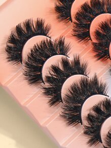 MAGEFY 8入組漸層厚假睫毛連托盤,手工長卷曲十字交叉自然假麝香睫毛 - 黑色 - 查看 7