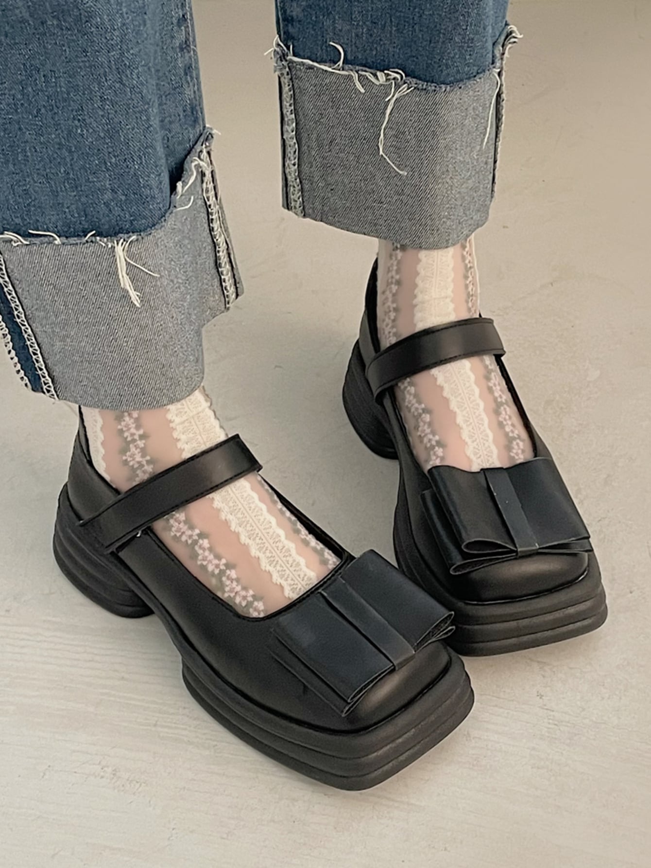 square toe platform mary janes