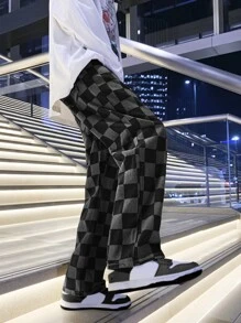 男士棋盤格男友牛仔褲 - 彩色 - 查看 5