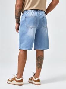 Manfinity Hombres Shorts en mezclilla desgarro