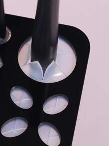 RANCAI 1pc Foldable 28-Slot Acrylic Makeup Brush Drying Rack, Tree-Shaped Holder Display Stand, Suitable For Makeup Artists, Acrylic Nail Brushes And Makeup Enthusiasts - Black - View 4