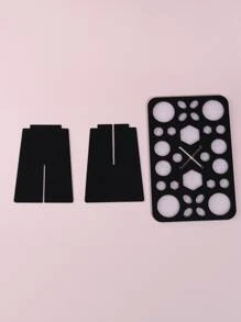 RANCAI 1pc Foldable 28-Slot Acrylic Makeup Brush Drying Rack, Tree-Shaped Holder Display Stand, Suitable For Makeup Artists, Acrylic Nail Brushes And Makeup Enthusiasts - Black - View 5