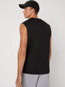 Manfinity RebelGame Hombres Top tank unicolor - Negro - Ver 2