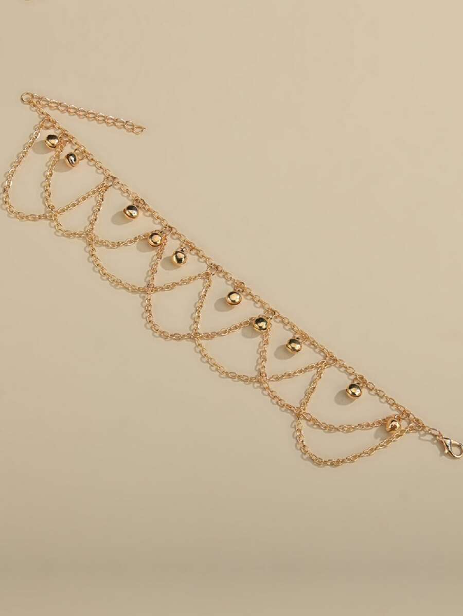 Niñas Pulsera tobillera campanas accesorio - Amarillo Oro - Ver 1