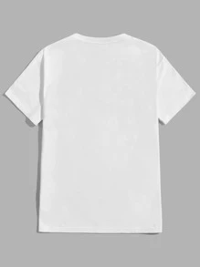 Manfinity ModaGents Men T-Shirts Fit Crew Neck Short Sleeve Graphic Tee Colorblock Casual Dad Summer Cotton