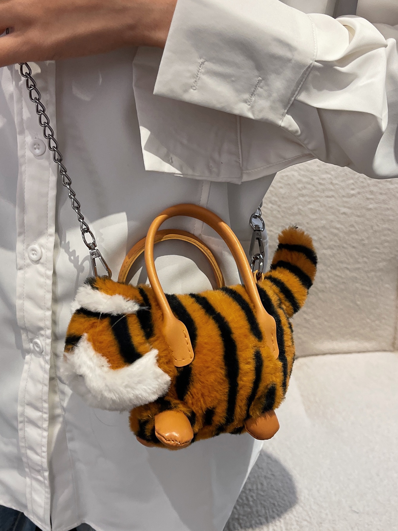 fluffy tiger bag