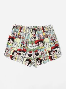 SHEIN EZwear Plus Pop Art Print Shorts - Multicolor - View 2