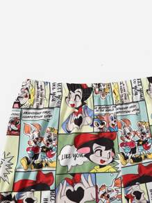 SHEIN EZwear Plus Pop Art Print Shorts - Multicolor - View 5