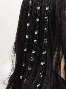 40入組金色三股辮髮圈，魅力髮珠，個性時尚髮飾