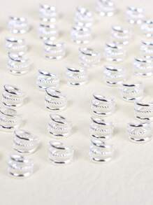 40入組金色三股辮髮圈，魅力髮珠，個性時尚髮飾