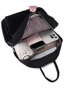 Balo nữ nhỏ màu trơn cổ điển - màu đen - Xem 5