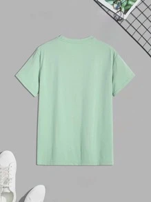 Manfinity Roghcode Men Cartoon Face Print Tee - Mint Green - View 2