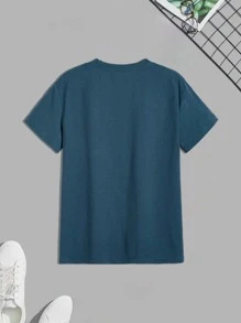 Manfinity Hypemode Men Cartoon Face Print Tee - Navy Blue - View 2