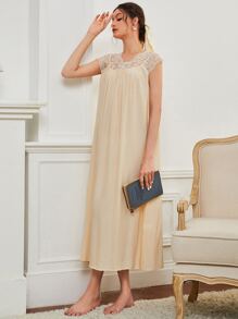 SHEIN Contrast Lace Night Dress