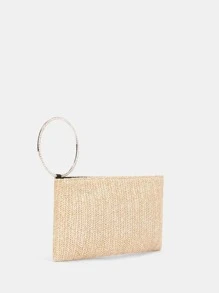 SHEIN VCAY 度假設計圓環手柄草編包