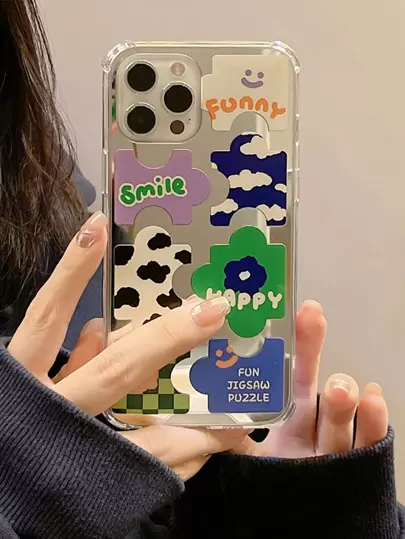 ミラーフォンケース パズルパターン