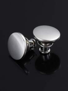 6pcs Detachable Jeans Pin Button, Stud Free Zinc Alloy Button, Waist Change Size Adjustment Sewing Free Button - Silver - View 6