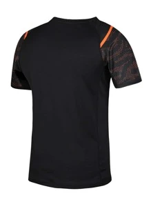 Manfinity Fitness Boyfriend Style Men Letter Graphic Sports Tee Workout Tops