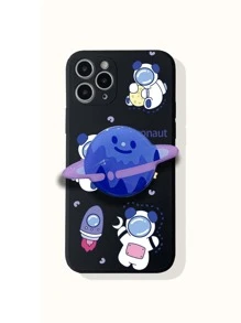卡通太空人和星球圖案折疊支架雙性手機保護殼 - 彩色 - 查看 4