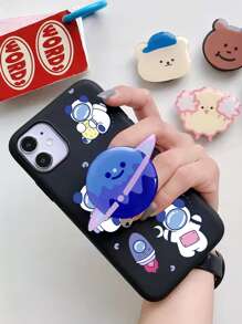 卡通太空人和星球圖案折疊支架雙性手機保護殼 - 彩色 - 查看 5