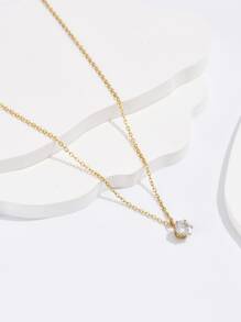 Dây chuyền với sức hấp dẫn Khối Zirconia - Vàng - Xem 1