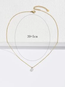 Dây chuyền với sức hấp dẫn Khối Zirconia - Vàng - Xem 3