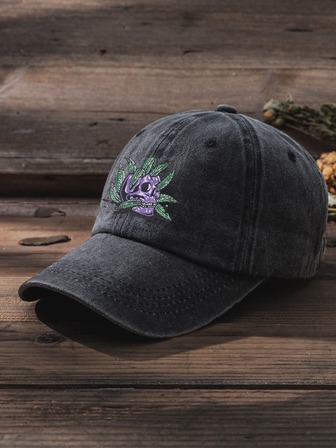 男士骷髅頭圖案棒球帽