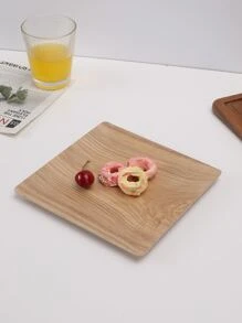1pc Wooden Plate - Apricot - View 1
