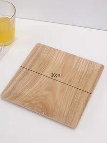 1pc Wooden Plate - Apricot - View 4