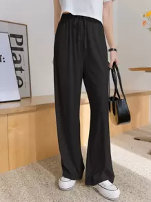 DAZY Drawstring Waist Solid Pants Fall